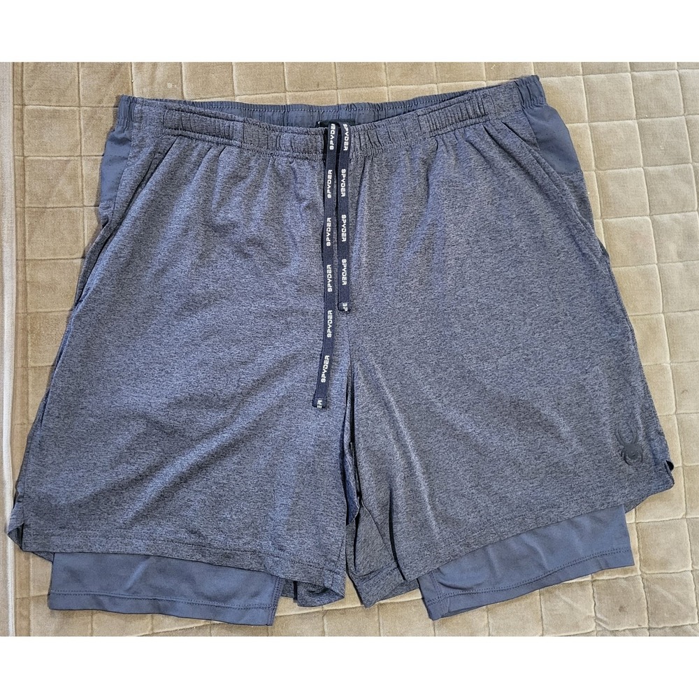 Spyder Active Shorts Mens XL Gray ProWB Performance Athletic Training Lined